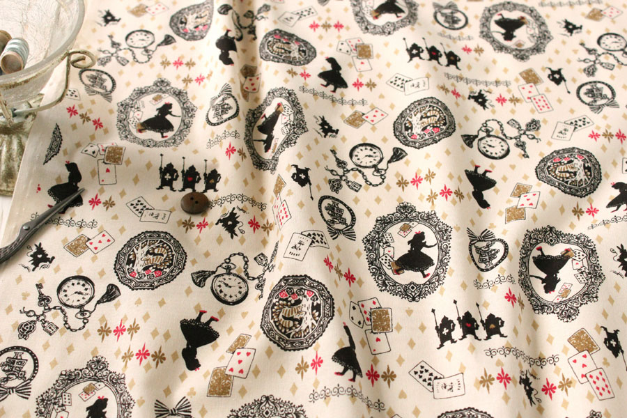 布・生地の販売/通販 takarabako fabrics【KOKKA 綿（コットン）シーチング アリス ベージュ】